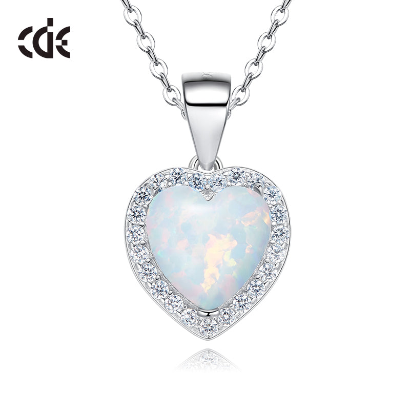 Sterling silver blue opal heart necklace - CDE Jewelry Egypt